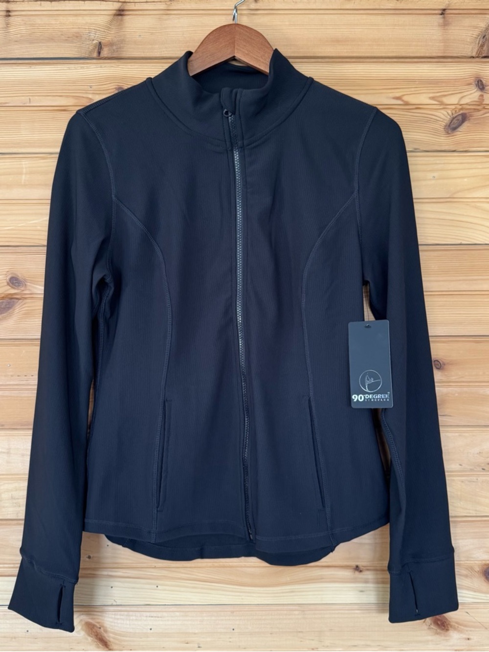 90 DEGREE BY REFLEX | Women’s XL Black Full Zip Athletic Jacket Thumbhole NWT